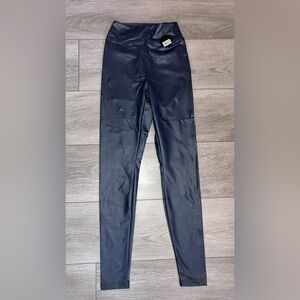 Offline Aerie Real Luxe Leggings High Rise Size Small Faux Leather Navy New Tags